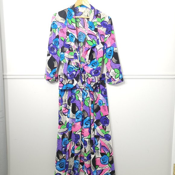 Bellino Clothing Dresses & Skirts - Vintage Bellino Womens Retro Skirt Suit Set Floral Print Jacket Matching Midi 90